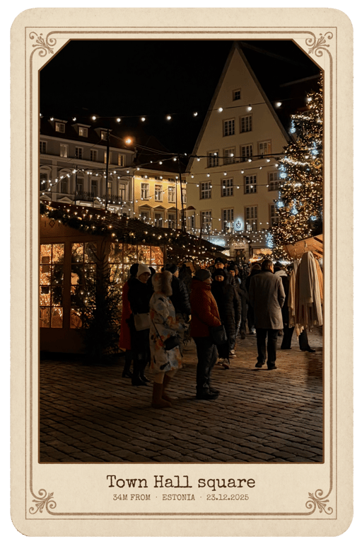 A postcard from Town Hall square